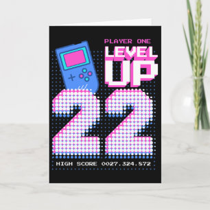 Level Up 22-årspresent T-shirt Rolig videospelare Kort