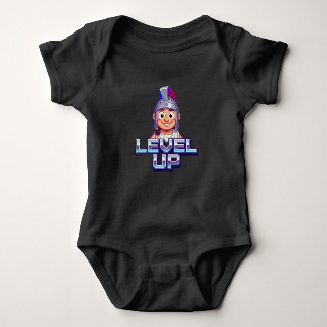 Level Up!" Baby Bodysuit - Gamer Baby  T Shirt (Framsida)