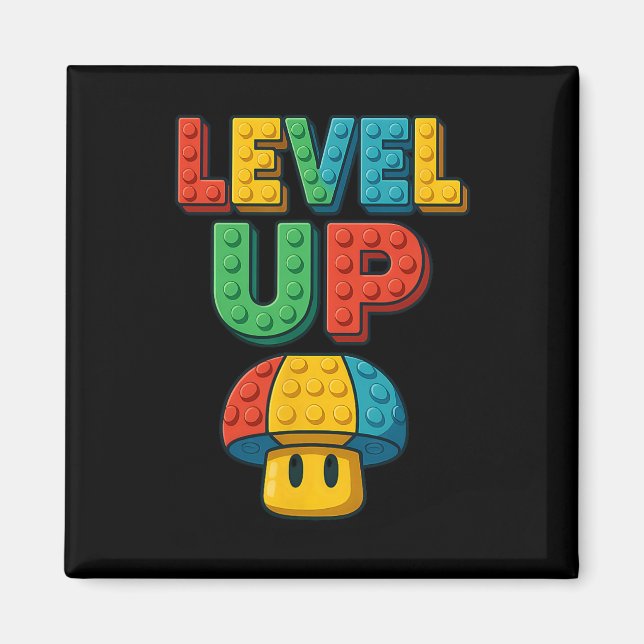 Level Up Block Bokstavs Powerup Spelare  Magnet (Framsidan)