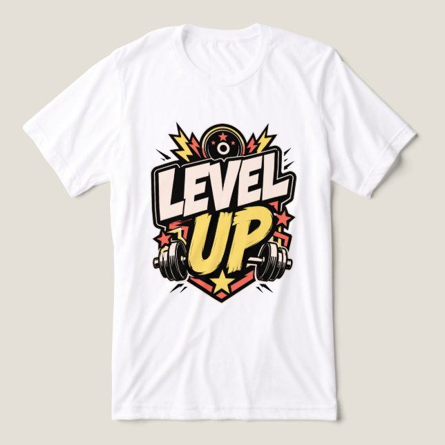 LEVEL UP camiseta deportiva T Shirt (Design Framsida)