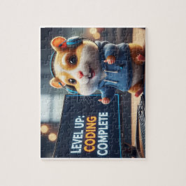Level Up Coding Complete – Cute Gamer Hamster Prog Pussel