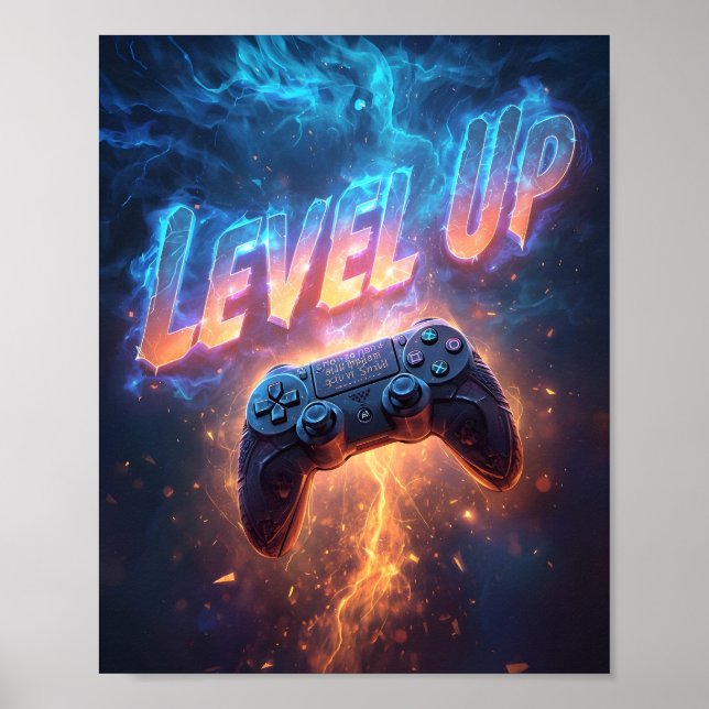 Level Up — Episk Gamer Poster (Framsidan)
