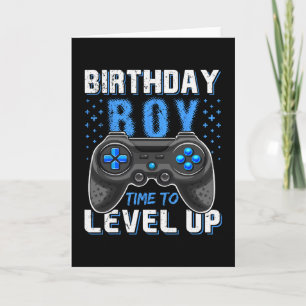 Level Up Födelsedags Pojke Gamer - Clic Fit Kort