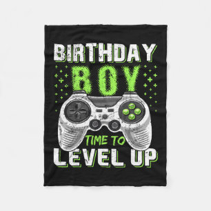 Level Up Födelsedags Pojke Video Game - Clic Fit Fleecefilt