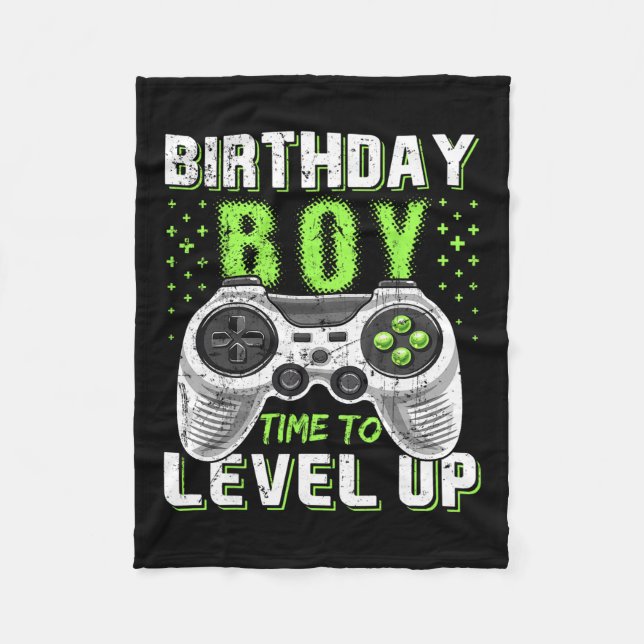 Level Up Födelsedags Pojke Video Game - Clic Fit  Fleecefilt (Framsidan)