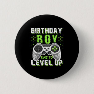 Level Up Födelsedags Pojke Video Game - Clic Fit Knapp