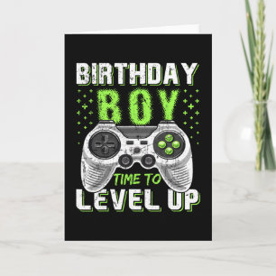 Level Up Födelsedags Pojke Video Game - Clic Fit Kort