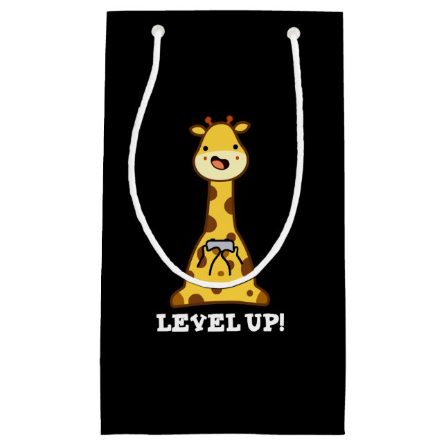 Level Up Funny Giraffe Pun Mörk BG (Framsidan)