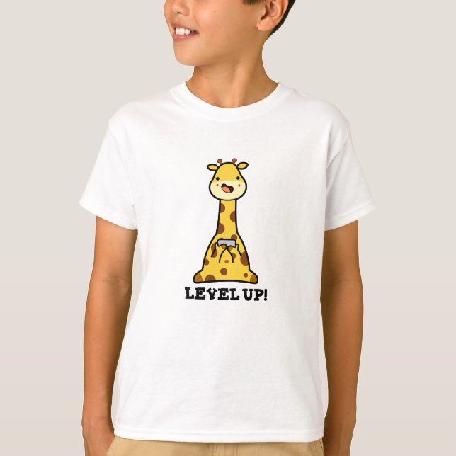 Level Up Funny Giraffe Pun T Shirt (Framsida)