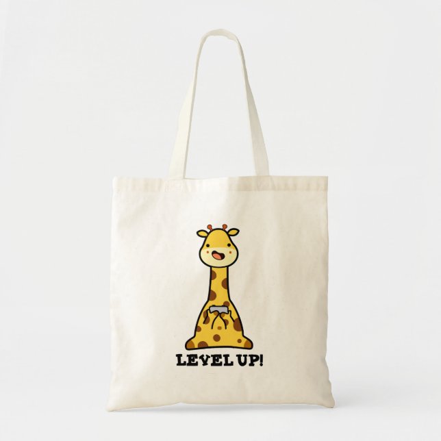 Level Up Funny Giraffe Pun Tygkasse (Framsidan)