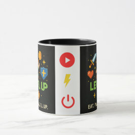 Level Up Gamer Mug – Retro Pixel Gaming Cup Mugg