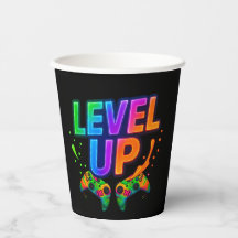 Level Up, Gamer-tema anpassade fotopapperskoppar