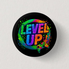 Level Up, Gamer themed button Knapp