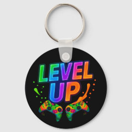 Level Up, Gamer themed key chain Nyckelring