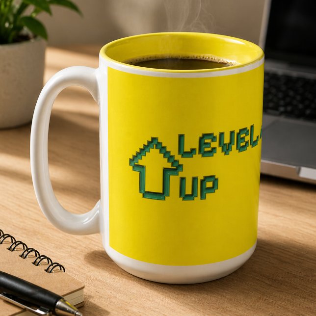 Level UP Gul magi Två-Tonad Mugg (Skapare uppladdad)