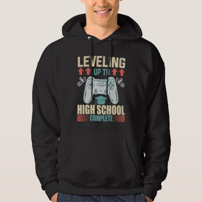 Level Up Highschool Complete Video Gamer 2021 Grad Hoodie (Framsida)