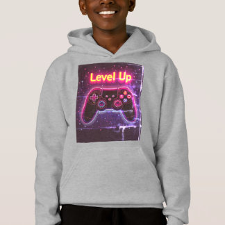 Level Up Neon Gamer Kontroll – Retro Pixel Art T Shirt