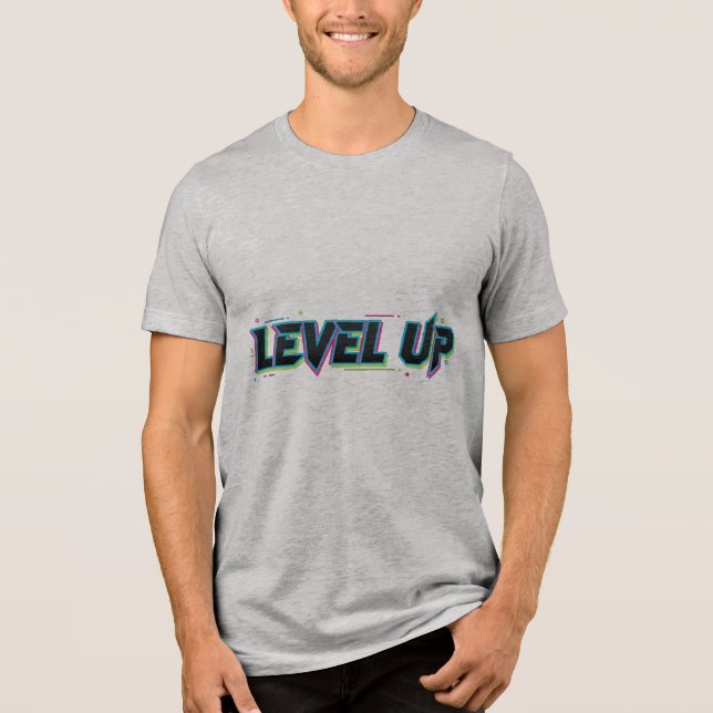 LEVEL UP – Neon Urban Streetwear Typo T-Shirt (Framsida)
