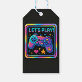 LEVEL UP Pixel Art Gamer Badge Presentetikett