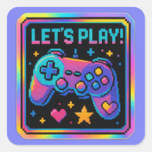 LEVEL UP Pixel Art Gamer-märke