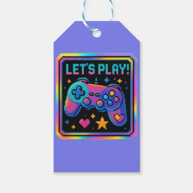 LEVEL UP Pixel Art Gamer-märke Presentetikett (Framsidan)
