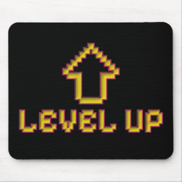 Level Up Pixel Musmatta Retro Gamer Svart