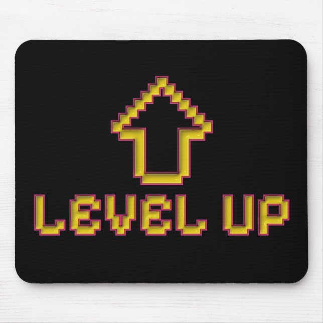 Level Up Pixel Musmatta Retro Gamer Svart (Framsidan)