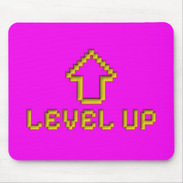 Level Up Retro Pixel Art Musmatt Elektrisk Rosa Musmatta