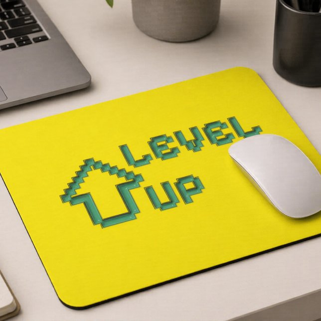 Level Up Retro Pixel Art Musmattor (Authentic Zazzle Design by Natalisss | Digital Designer. Part of the Gamer Essentials Collection)