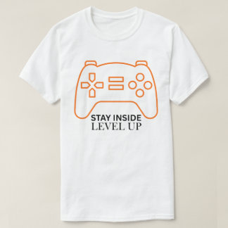 Level Up Stanna Inuti Gamer Kontroll Art T Shirt