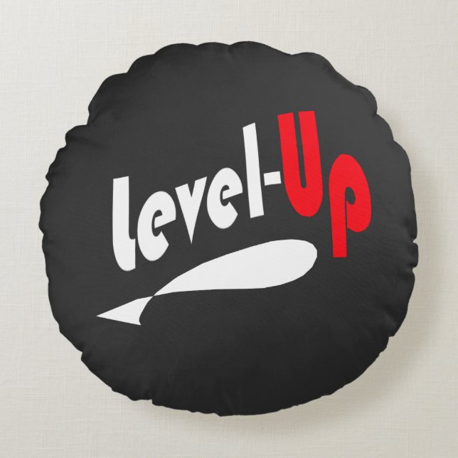 Level-Up svart rund kastkudde Kudde (Framsidan)