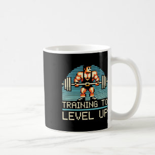 Level Up TV-spel Gamer Gym Träning Spelande Fitnes Kaffemugg