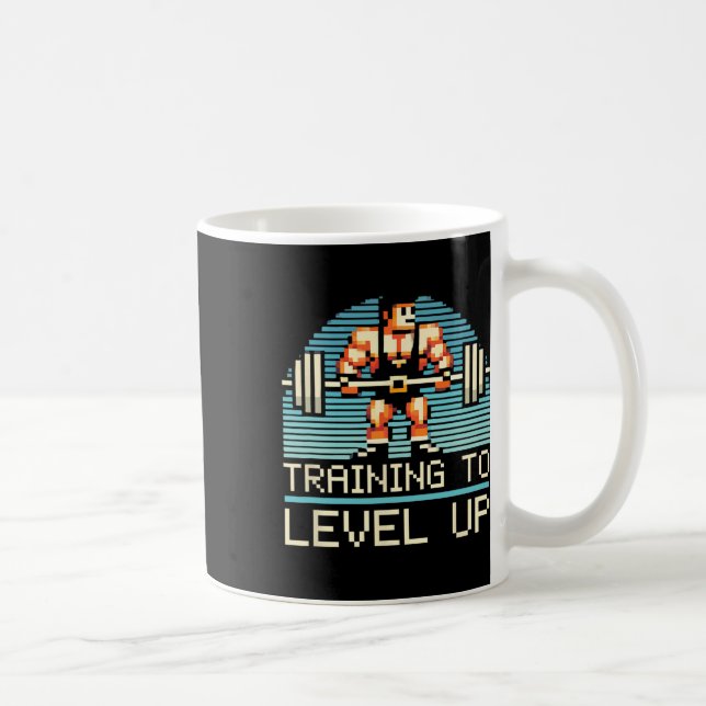 Level Up Video Game Gamer Gym Workout Gaming Fitne Kaffemugg (Höger)