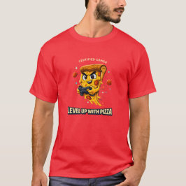 Level Up With Pizza T-Shirt – Rolig spelare Pizza