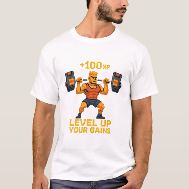 Level Up Your Gains T-Shirt (Framsida)