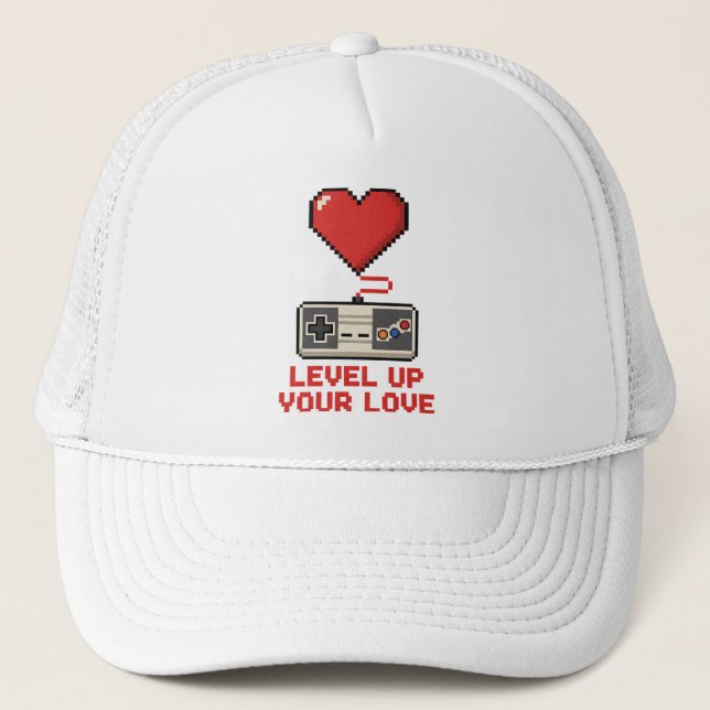 Level Up Your Love, Retro Pixel Gaming Design Keps (Framsida)