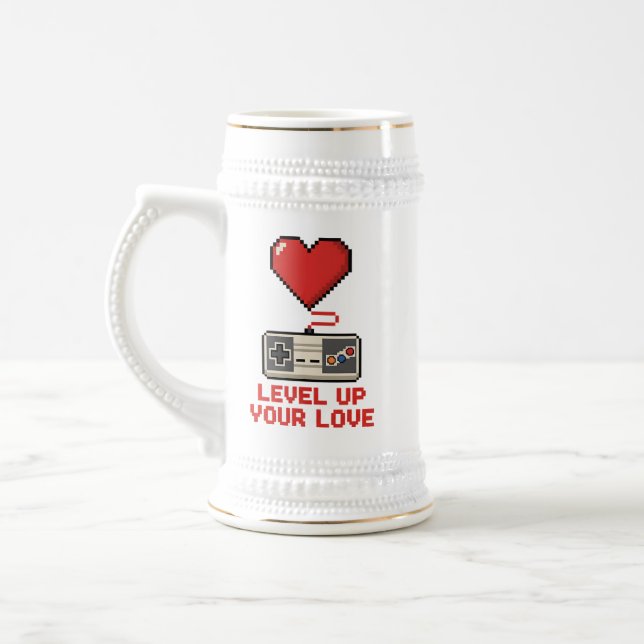 Level Up Your Love, Retro Pixel Gaming Design Sejdel (Vänster)