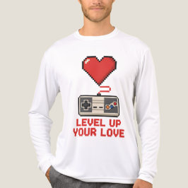 Level Up Your Love, Retro Pixel Gaming Design T Shirt