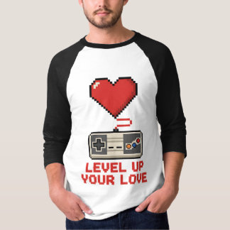 Level Up Your Love, Retro Pixel Gaming Design T Shirt