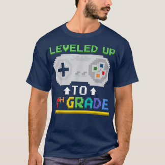 Leveled Up To 4th Grade Gamer Video Game Controlle T Shirt