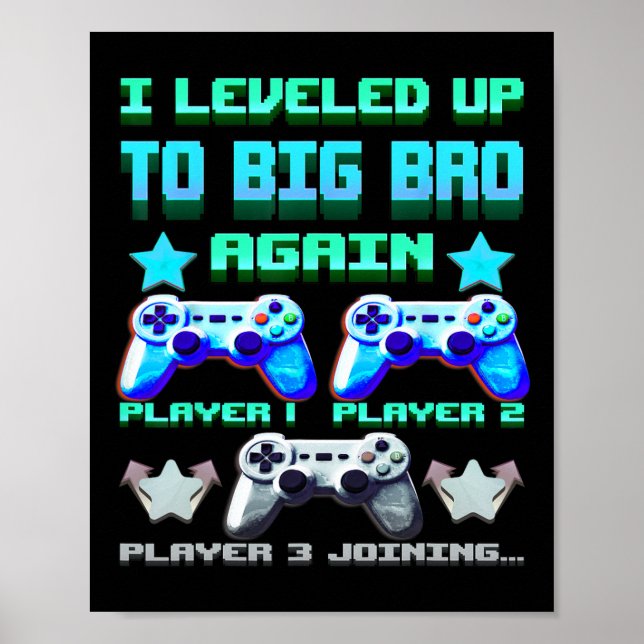 Leveled Up To Big Bro Again – Funny Gamer Brother  Poster (Framsidan)