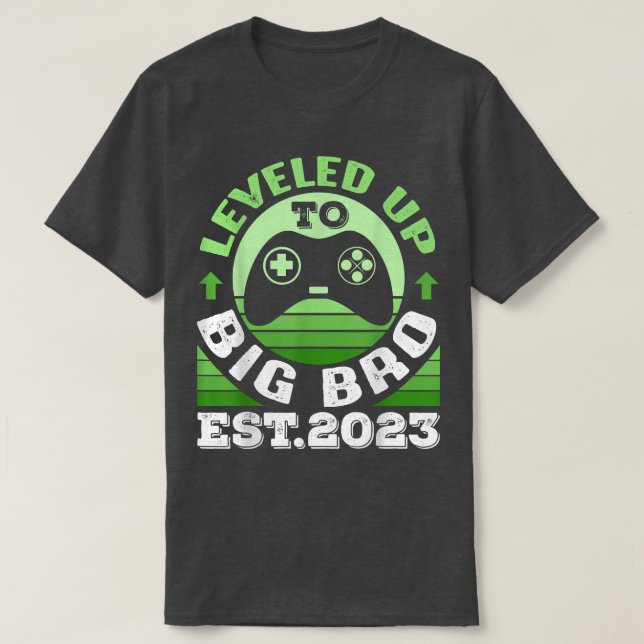 Leveled Up To Big Brother Est 2023 Funny Future Br T Shirt (Design framsida)