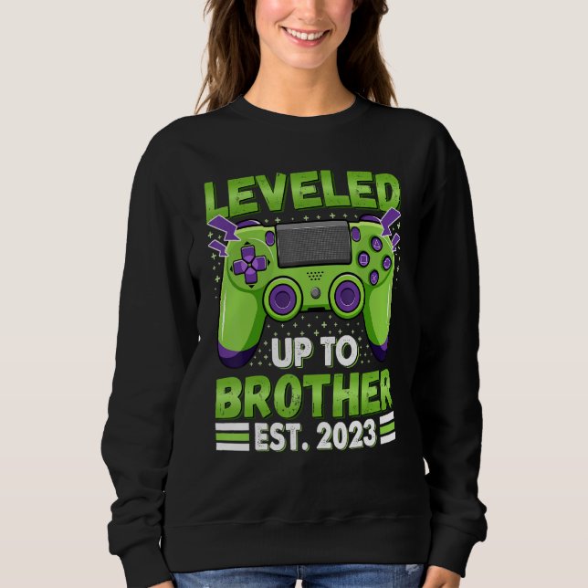 Leveled Up To Brother 2023 Promoted To Big Bro 202 T Shirt (Framsida)
