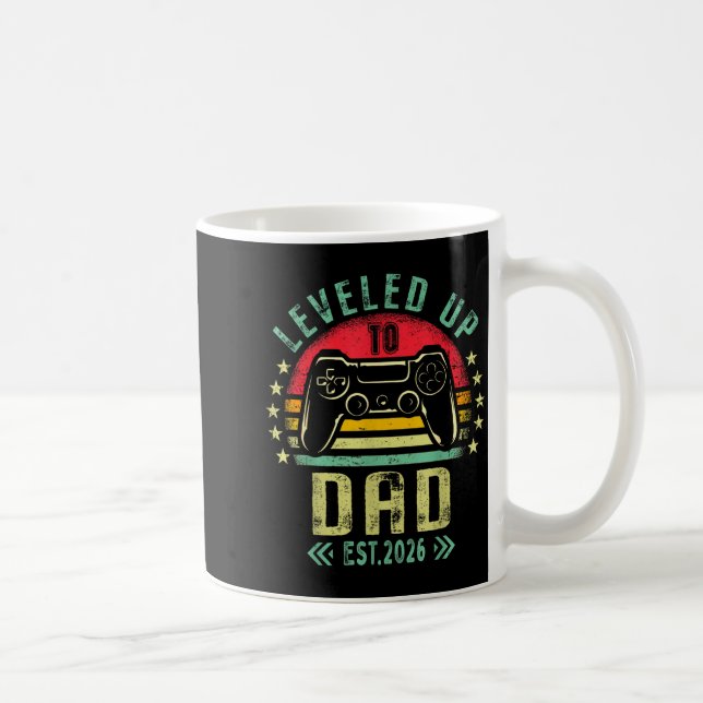 Leveled Up To Dad 2026 Promoted To Daddy Level Unl Kaffemugg (Höger)