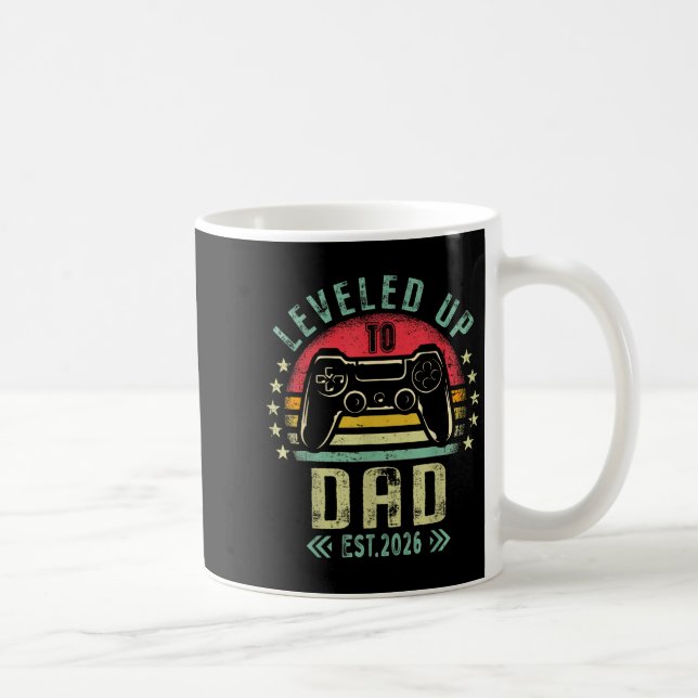 Leveled Up To Dad 2026 Promoted To Daddy Level Unl Kaffemugg (Höger)