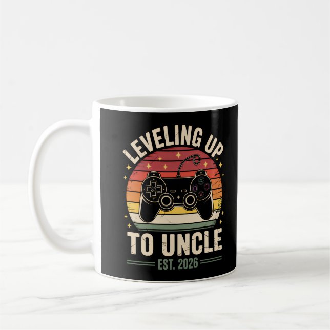 Leveled Up to Uncle 2026 Kaffemugg (Vänster)