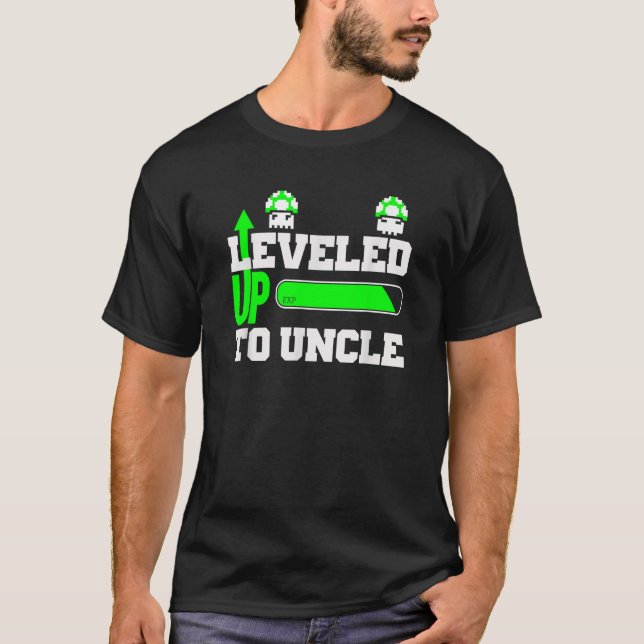 Leveled Up To Uncle New Uncle Retro Grunge Gamer  T Shirt (Framsida)