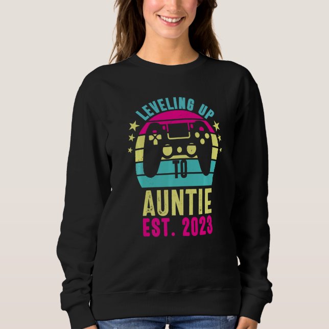 Leveling Up To Aunt 2023 Pregnancy Announcement Vi T Shirt (Framsida)