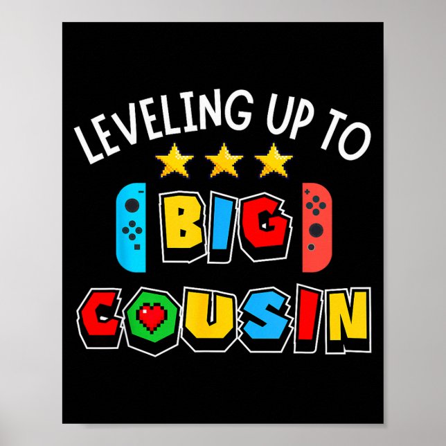 Leveling Up To Big Cousin Funny Gaming Video Game  Poster (Framsidan)