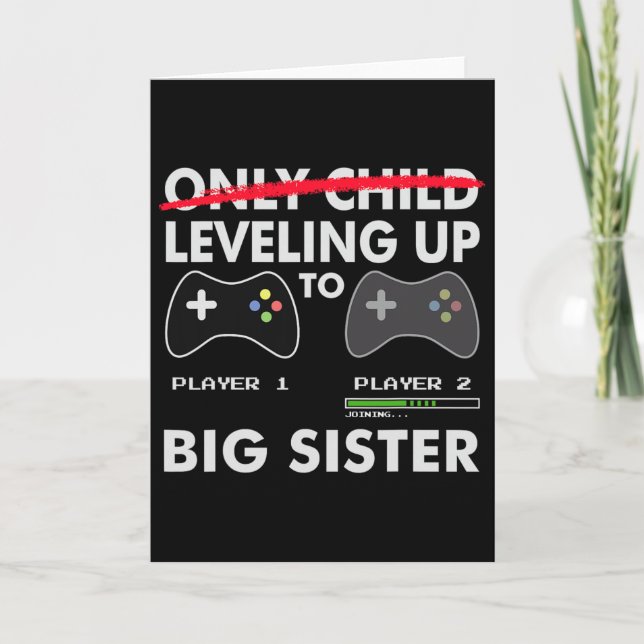 Leveling Up To Big Sister Tröja - Dataspelare Kort (Framsida)